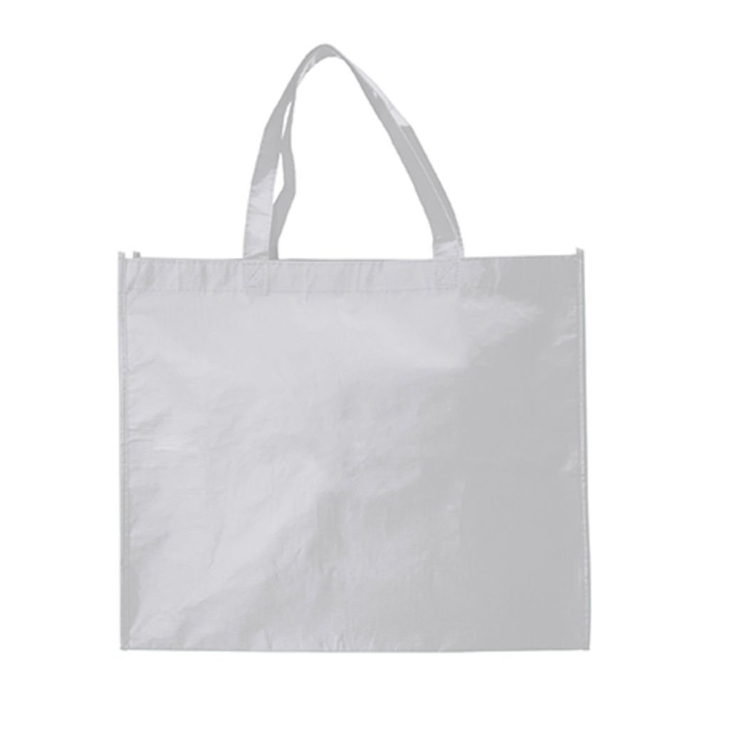 Багаторазова сумка для покупок з матовою ламінованої оздобленням, колір білий