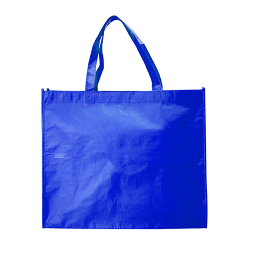 Многоразовая сумка для покупок с матовой ламинированной отделкой, цвет яркий синий