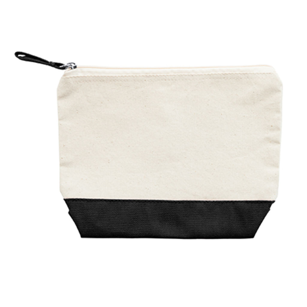 Многоцелевая сумка из хлопка 280 г/м² с двухцветным дизайном, цвет необработанный, черный