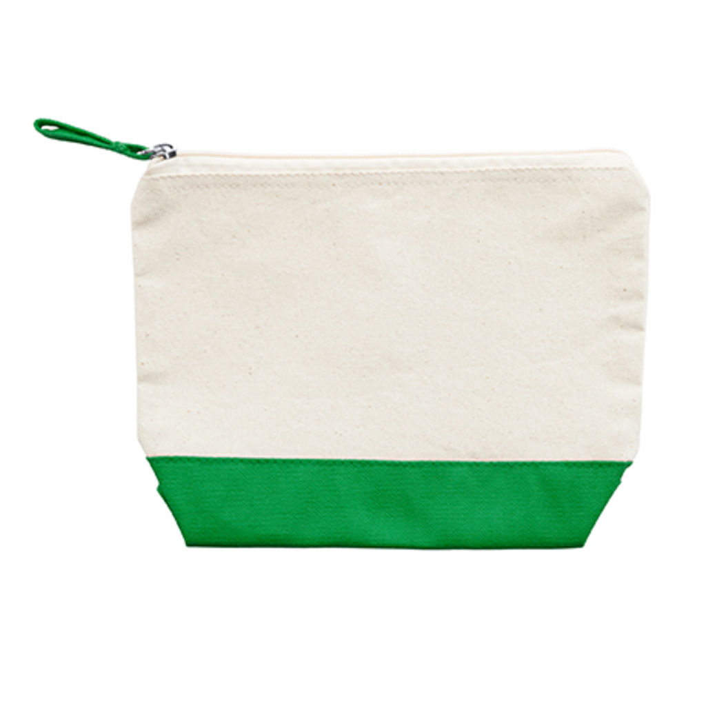Багатоцільова сумка з бавовни 280 г/м² з двоколірним дизайном, колір необроблений, зелений папороть