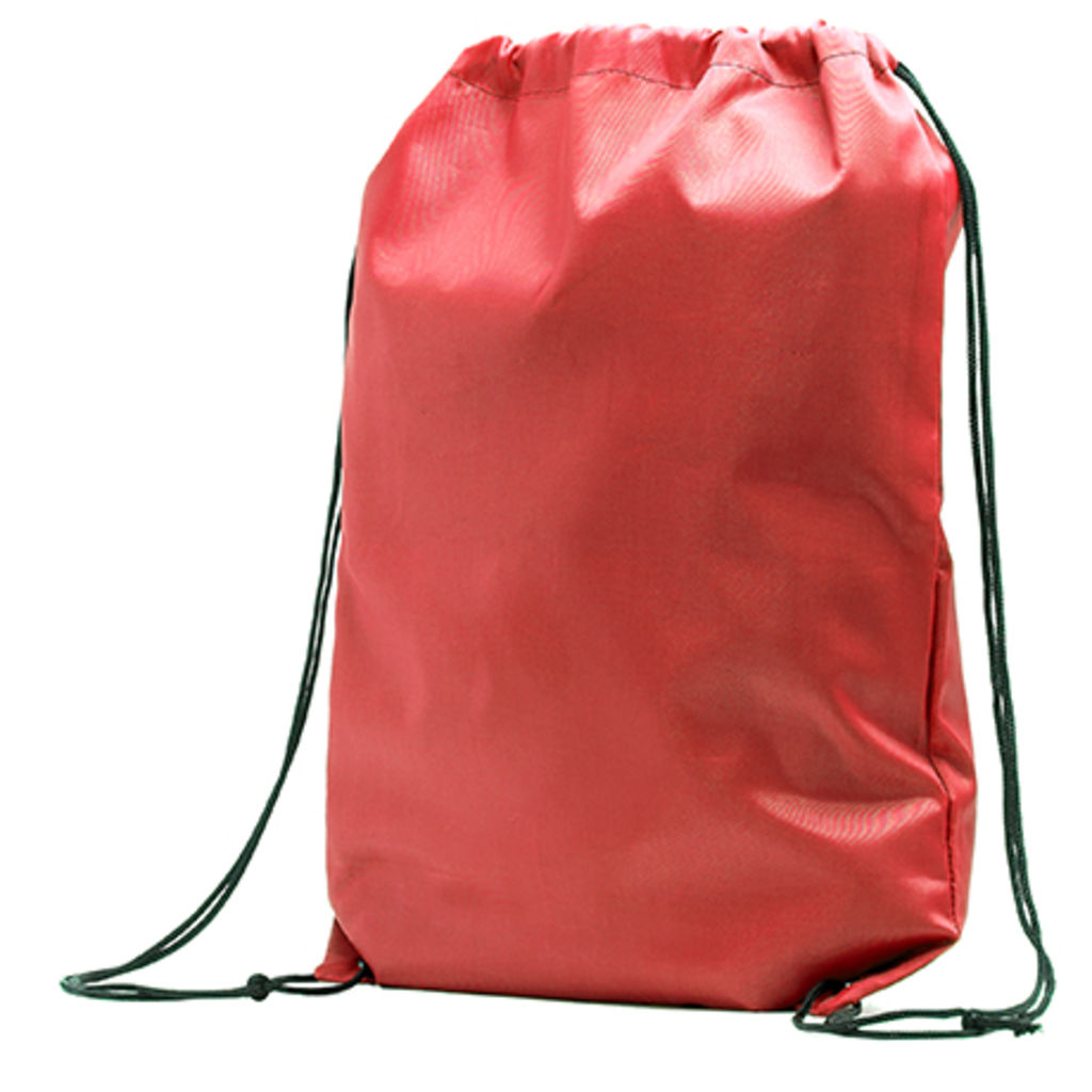 LARUS Рюкзак на мотузках з м'якого поліестеру з посиленими кутами, колір червоний