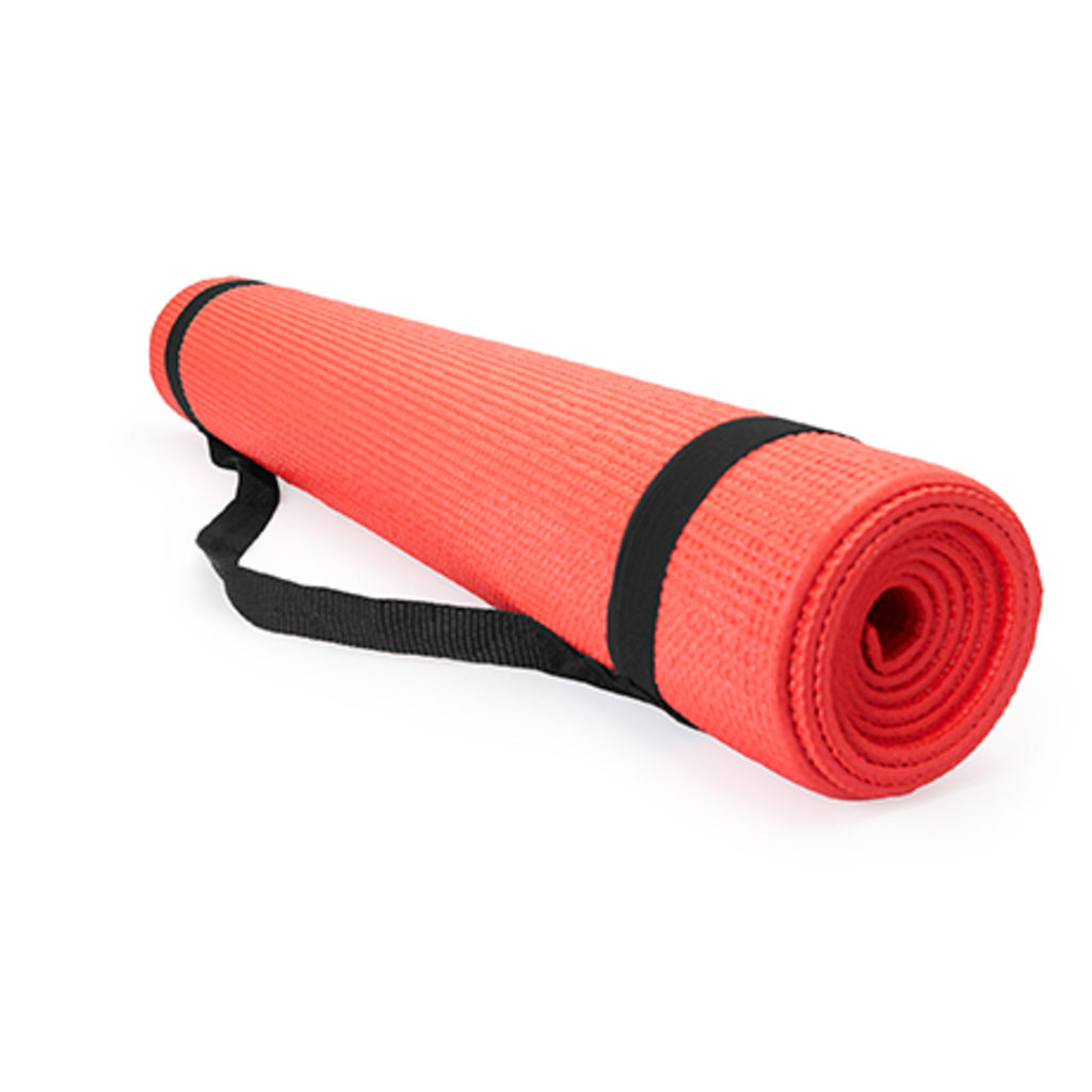 Килимок для йоги з практичною сумкою для перенесення, колір червоний