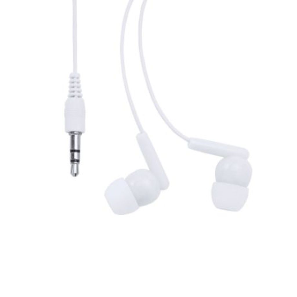 Навушники в практичному самозакривному футлярі з прозорого PVC, колір білий