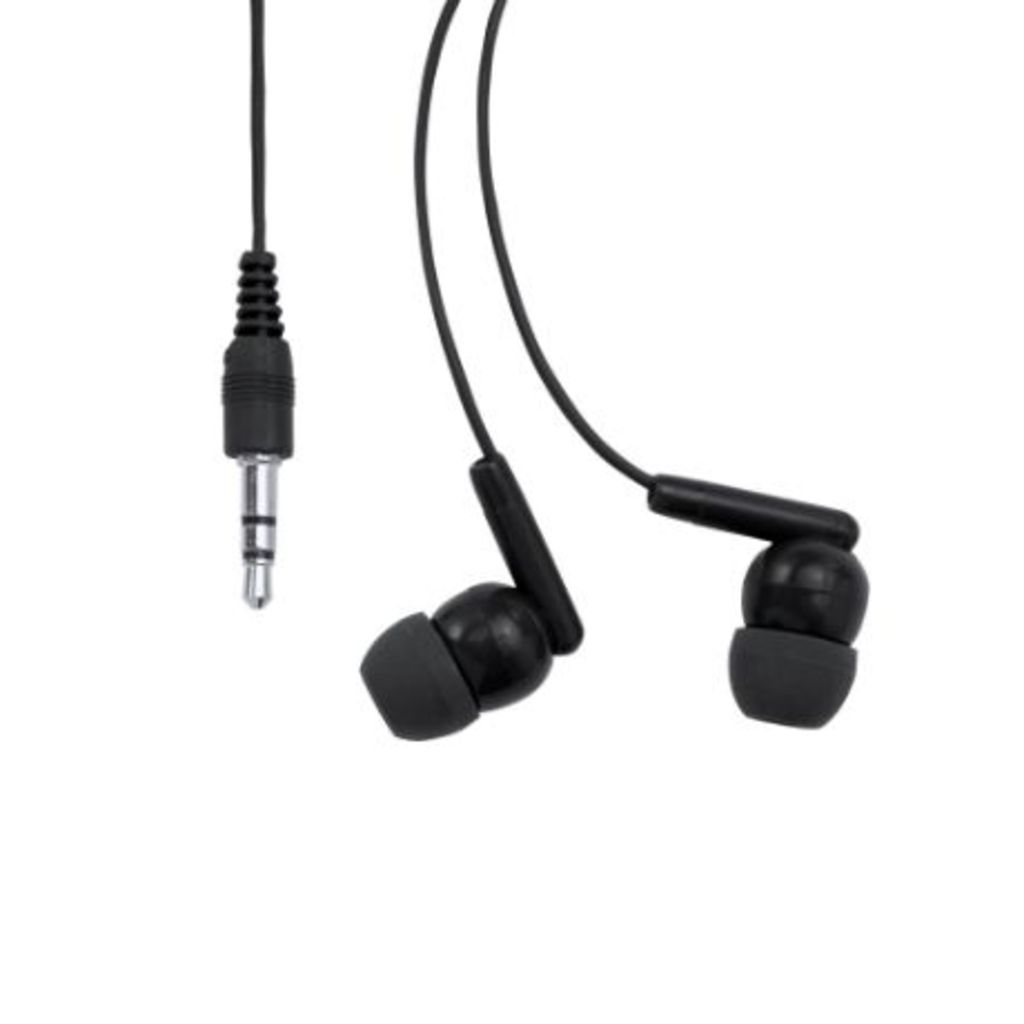 Навушники в практичному самозакривному футлярі з прозорого PVC, колір чорний