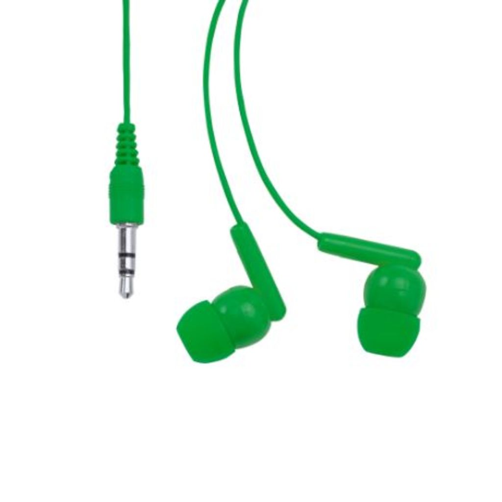 Навушники в практичному самозакривному футлярі з прозорого PVC, колір зелена папороть