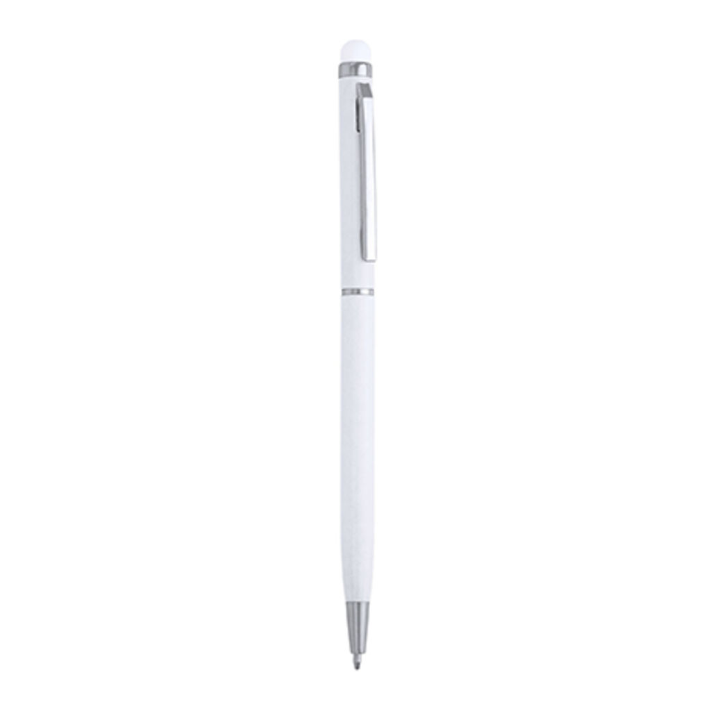Алюминиевая ручка с поворотным механизмом и цветным сенсором одного цвета с корпусом, цвет белый