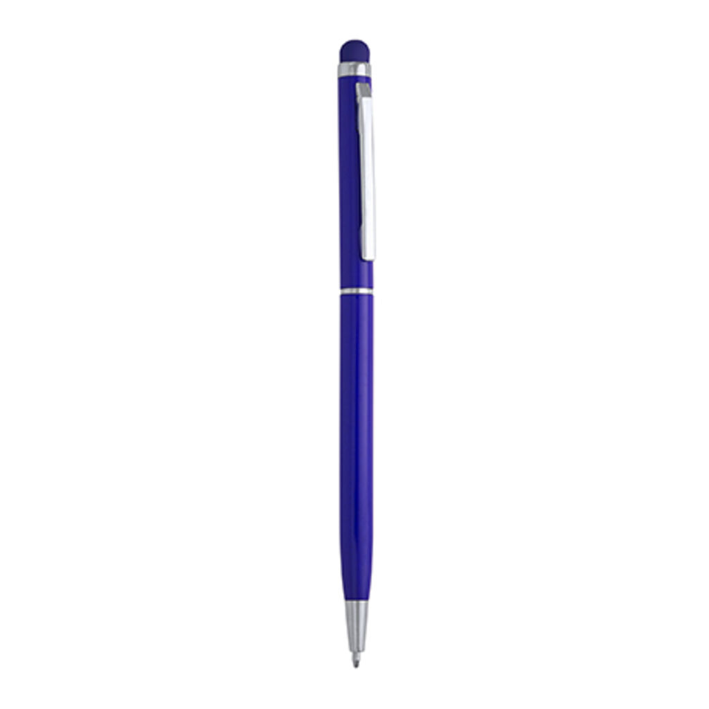 Алюминиевая ручка с поворотным механизмом и цветным сенсором одного цвета с корпусом, цвет яркий синий