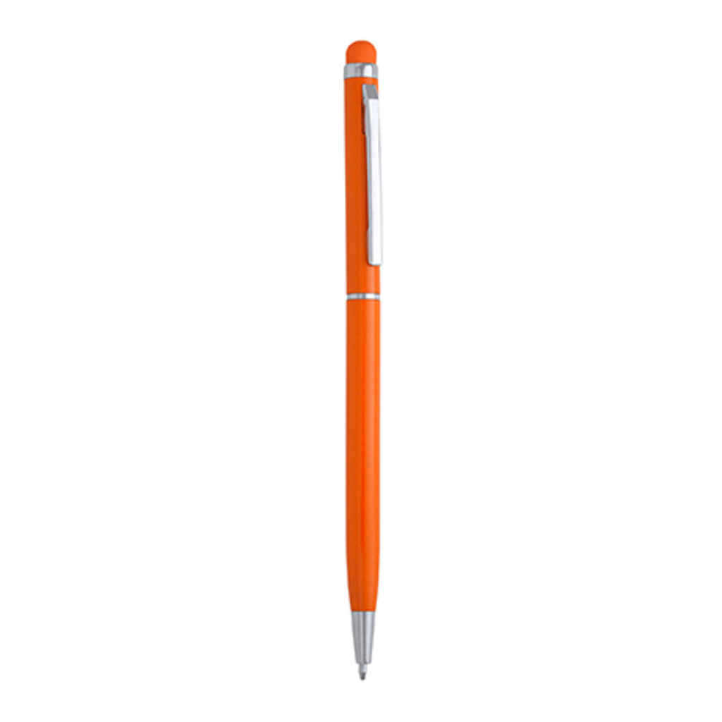 Алюминиевая ручка с поворотным механизмом и цветным сенсором одного цвета с корпусом, цвет апельсиновый