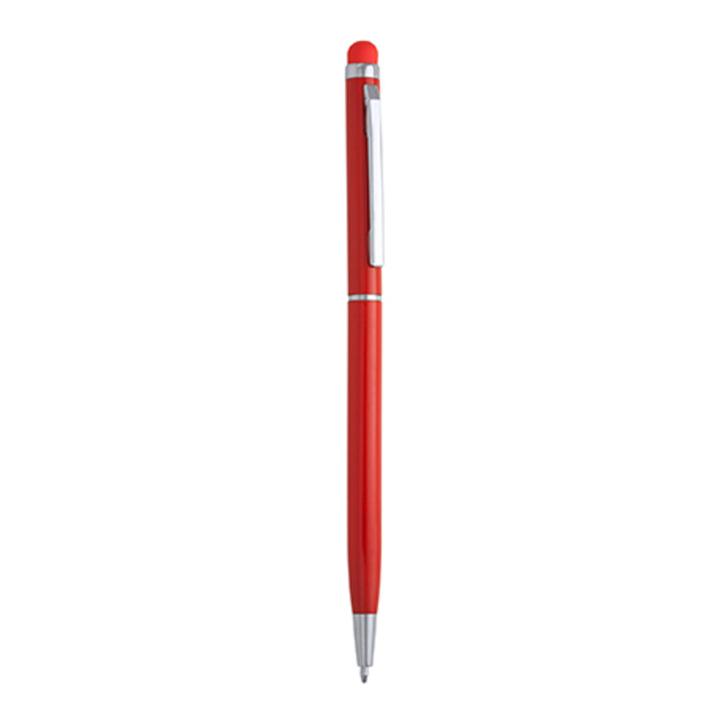 Алюминиевая ручка с поворотным механизмом и цветным сенсором одного цвета с корпусом, цвет красный