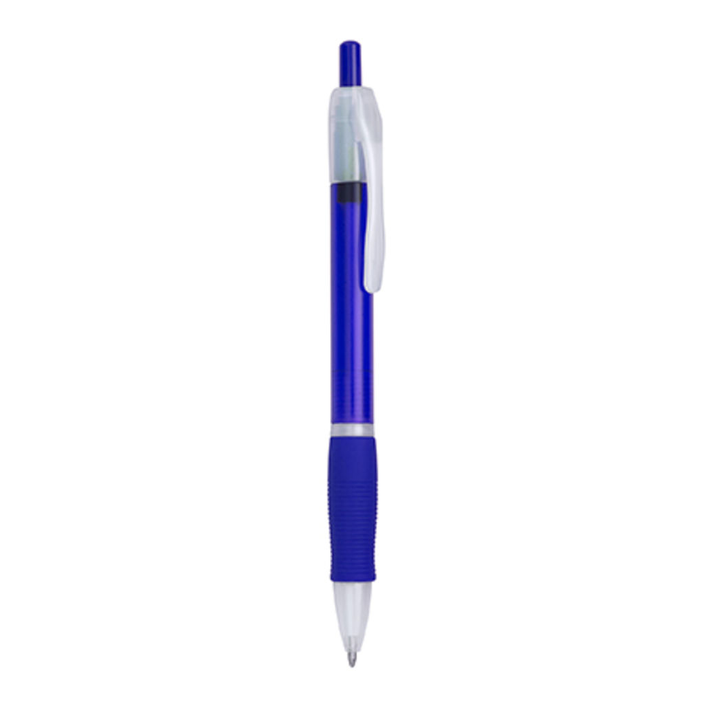 Кулькова ручка з натискним механізмом, колір яскравий синій