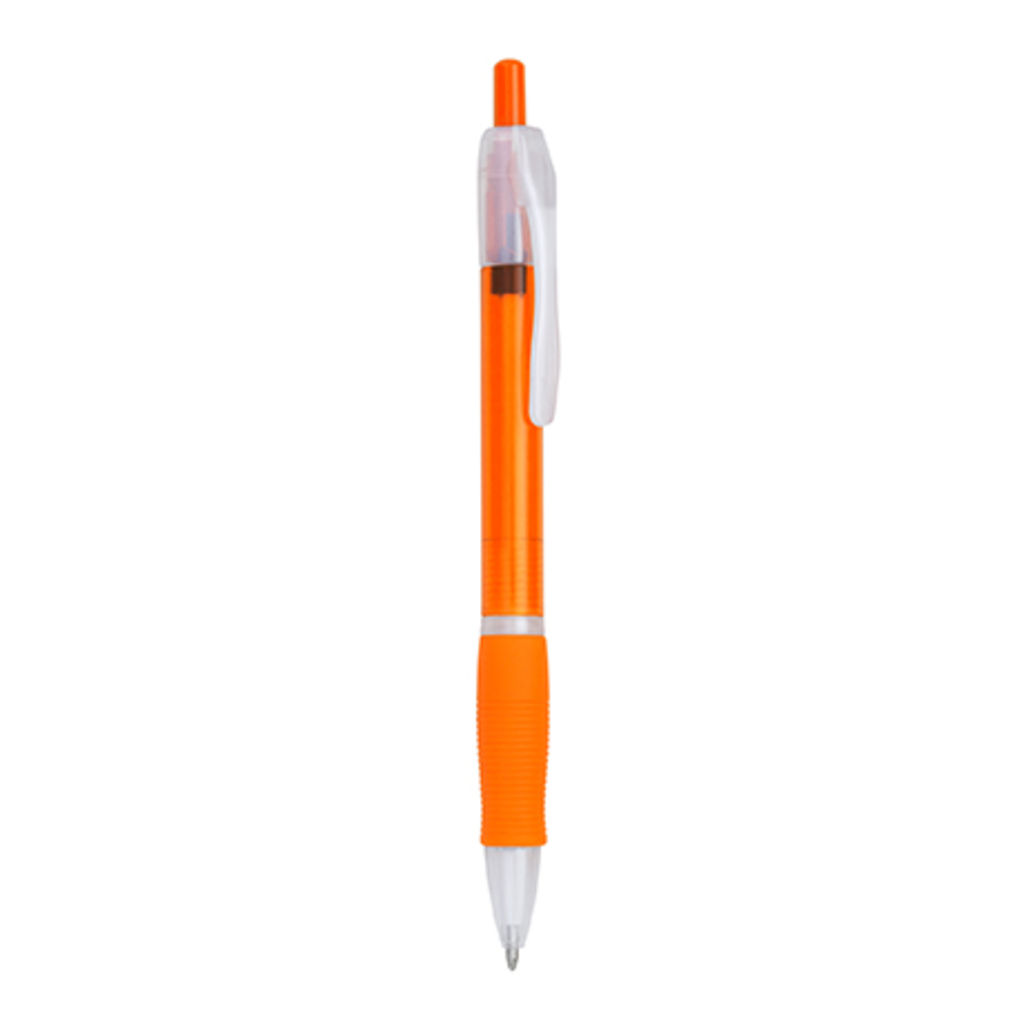Шариковая ручка с нажимным механизмом, цвет апельсиновый