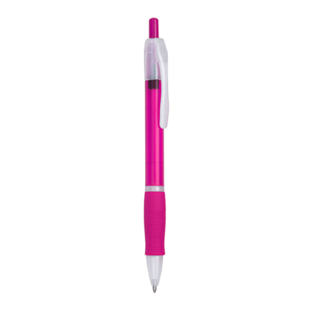 Шариковая ручка с нажимным механизмом, цвет фуксия