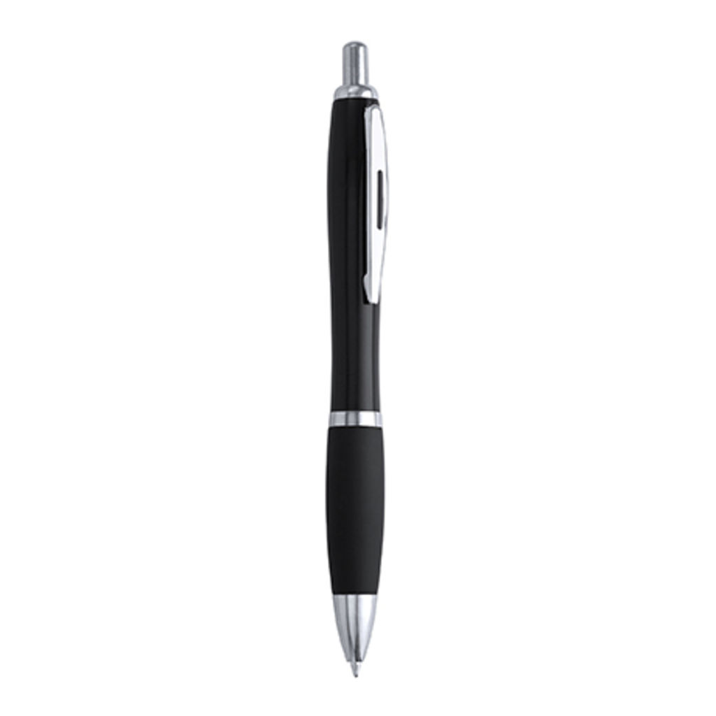 Ручка в ABS з натискним механізмом і м'якою накладкою, колір чорний