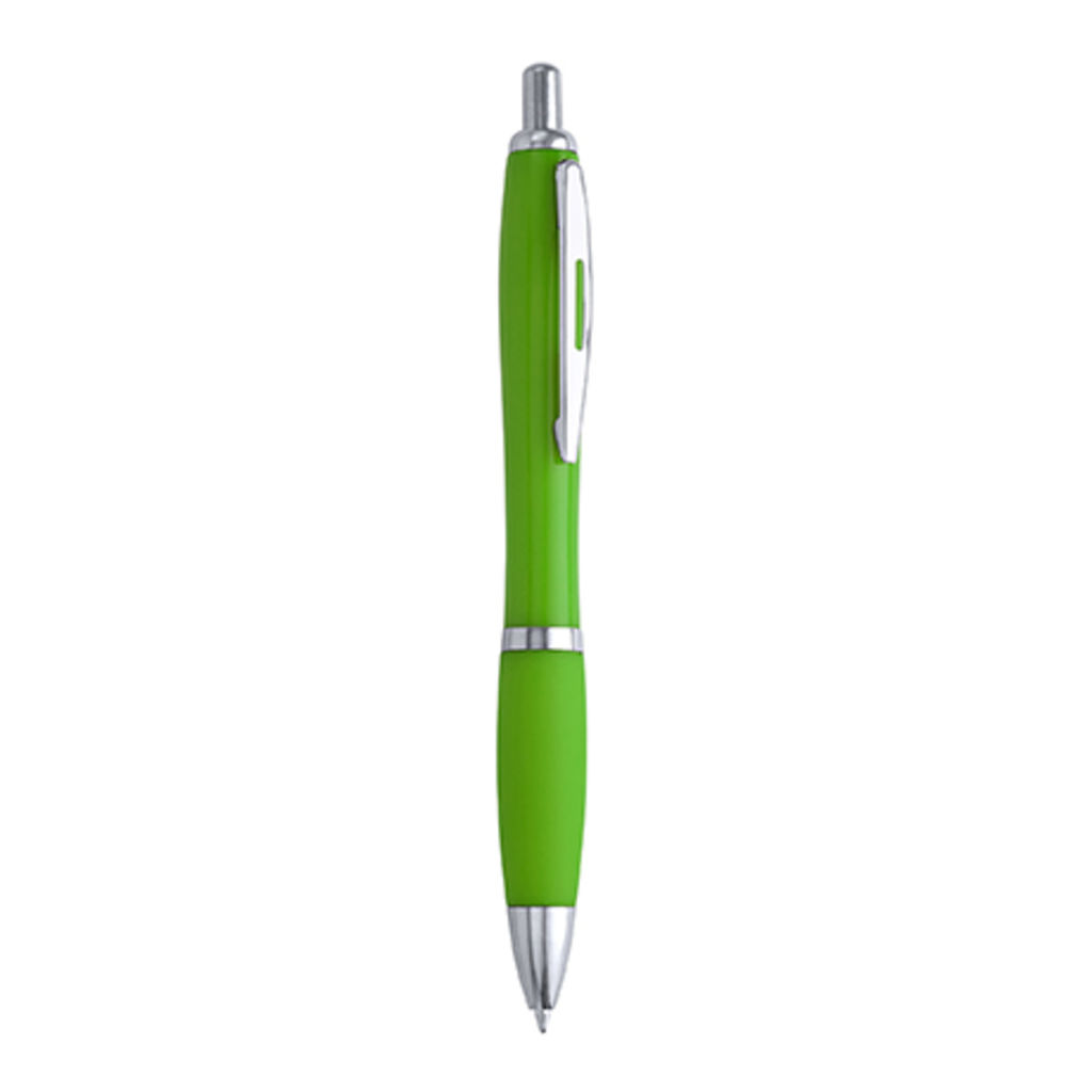 Ручка з натискним механізмом в корпусі з ABS з м'якою накладкою, колір зелений оазис