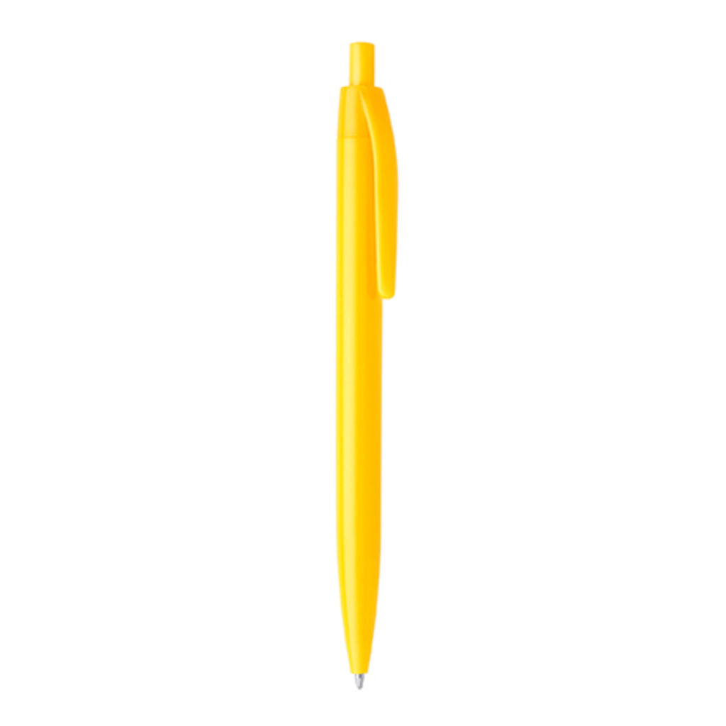 Ручка с нажимным механизмом в корпусе из ABS в ​​различных цветах, цвет желтый