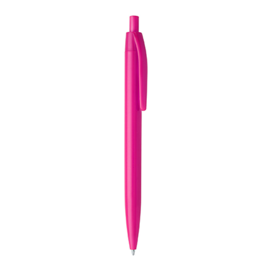 Ручка с нажимным механизмом в корпусе из ABS в ​​различных цветах, цвет фуксия