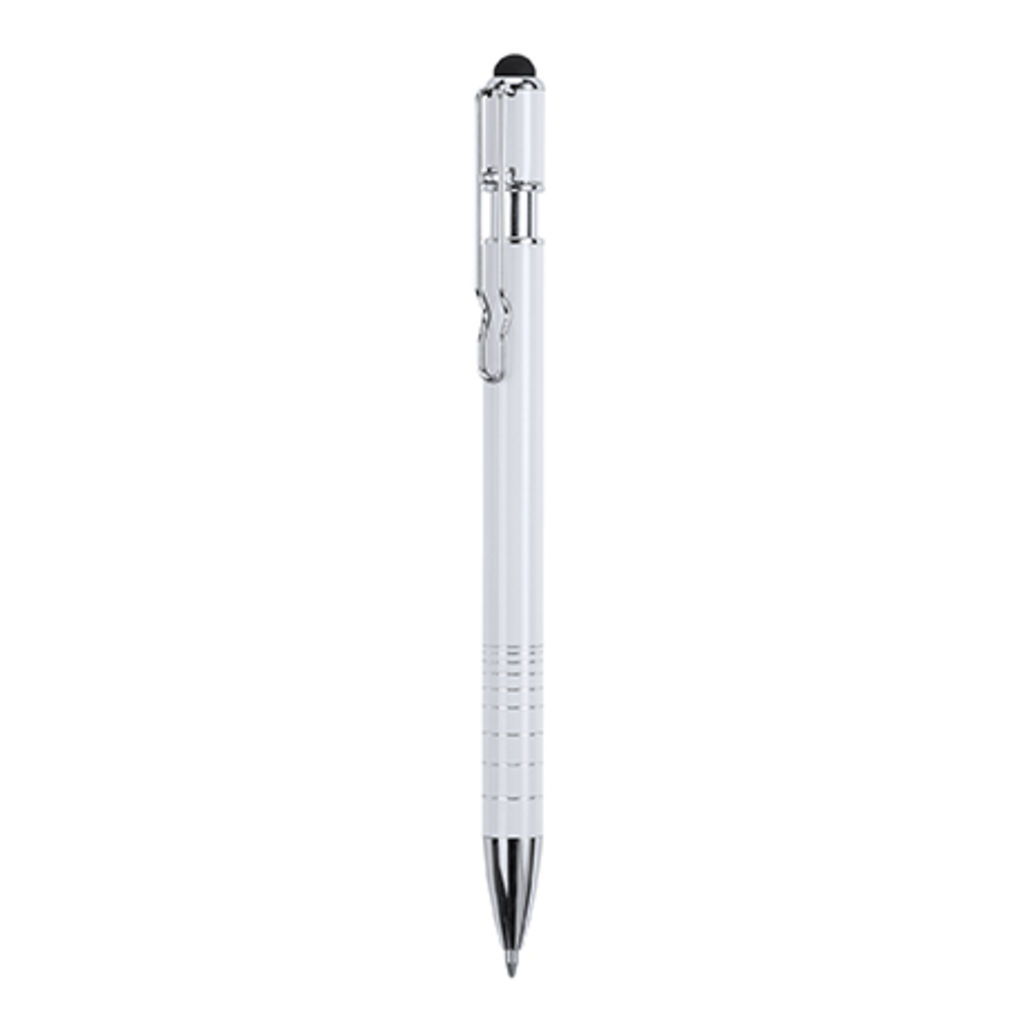 Металева ручка з натискним механізмом, колір білий