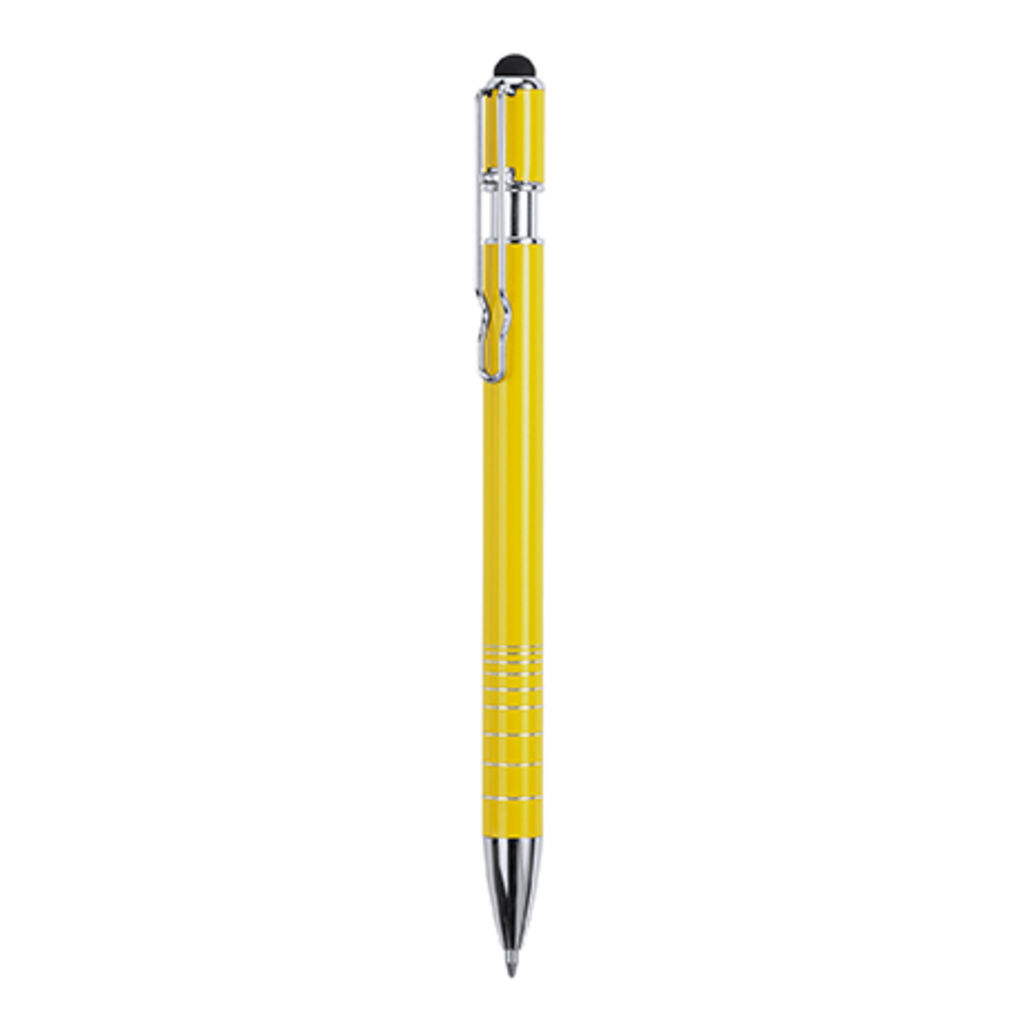 Металева ручка з натискним механізмом, колір жовтий