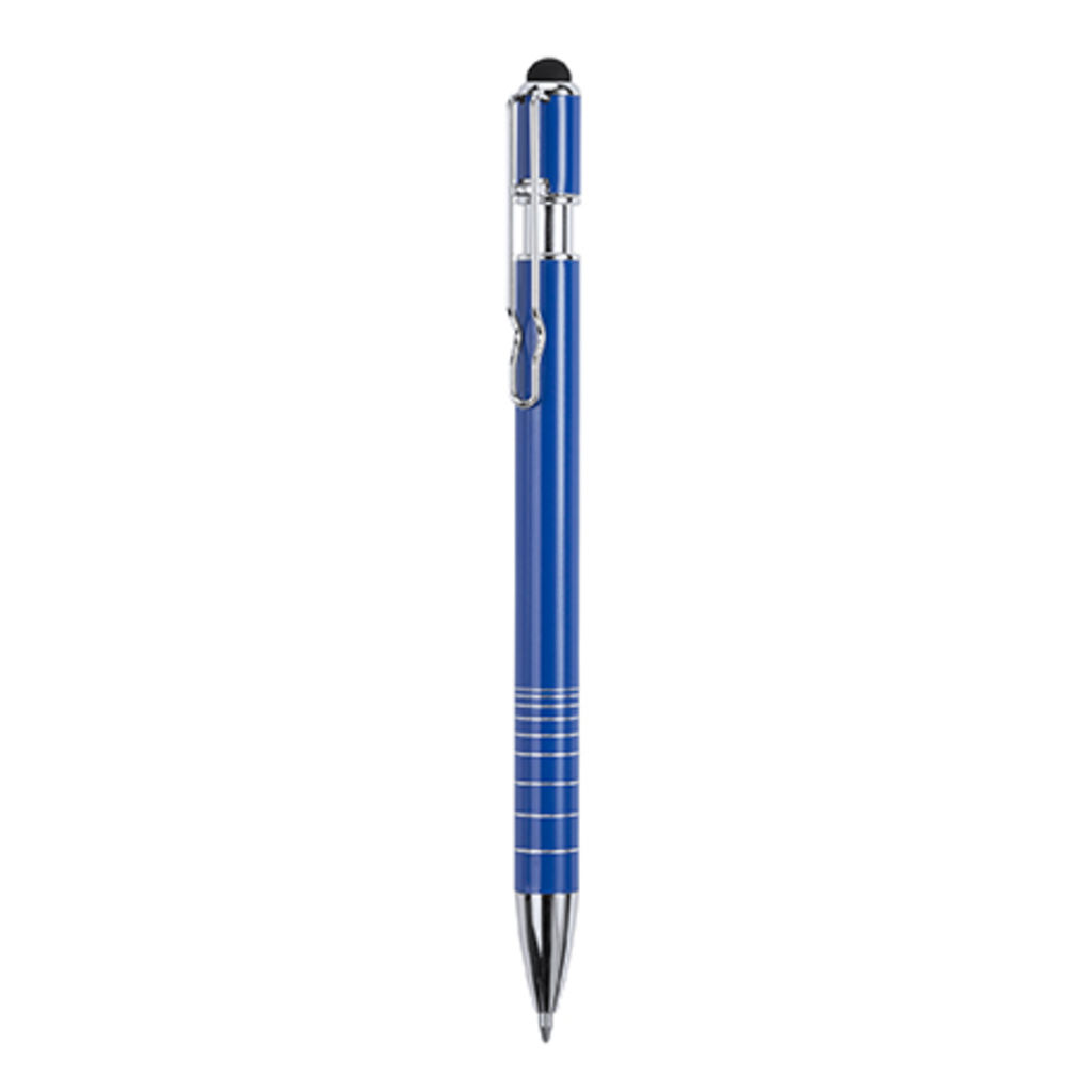Металева ручка з натискним механізмом, колір яскравий синій