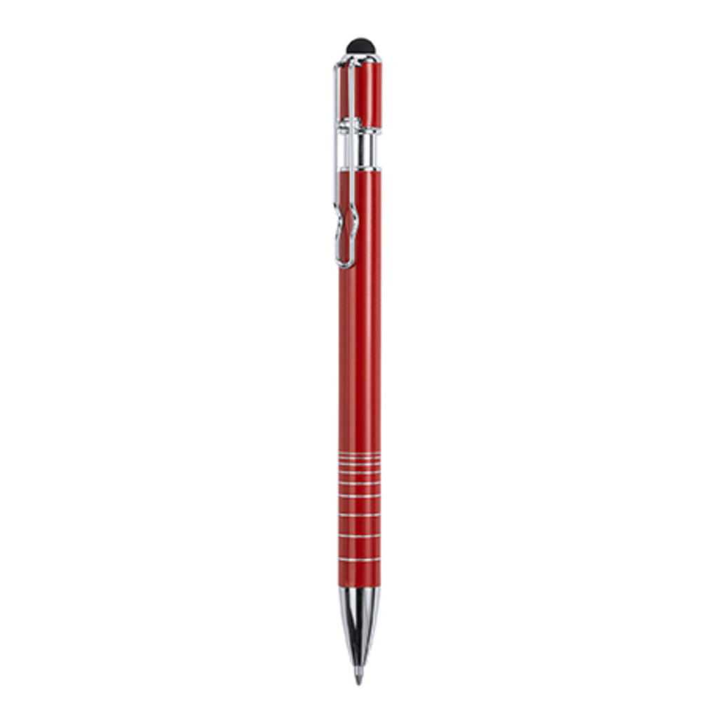 Металлическая ручка с нажимным механизмом, цвет красный