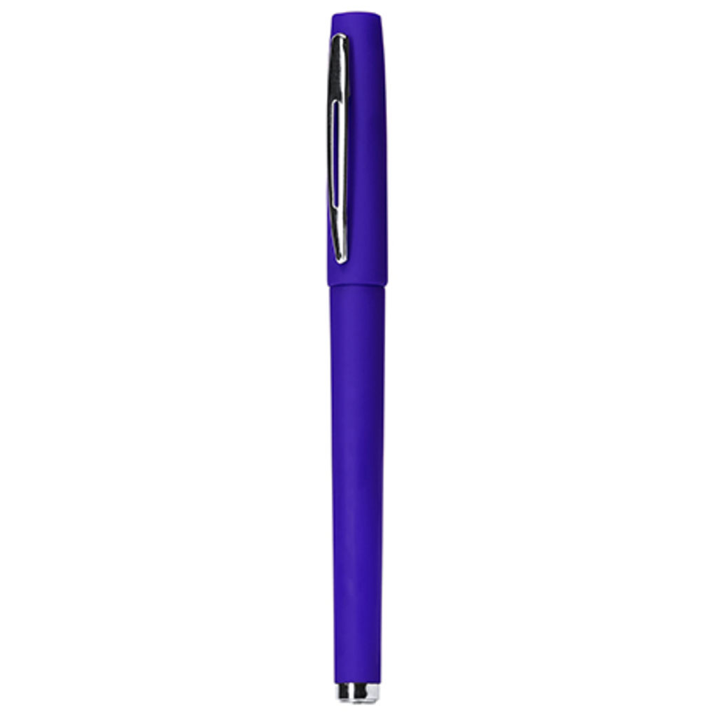 COLOMA Ручка-роллер с металлическими зажимом и наконечником, цвет яркий синий
