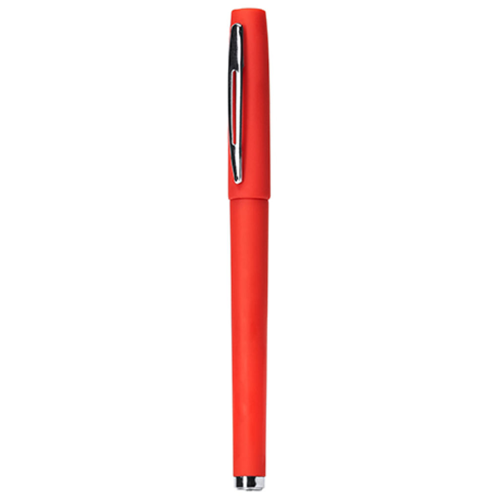 COLOMA Ручка-роллер с металлическими зажимом и наконечником, цвет красный