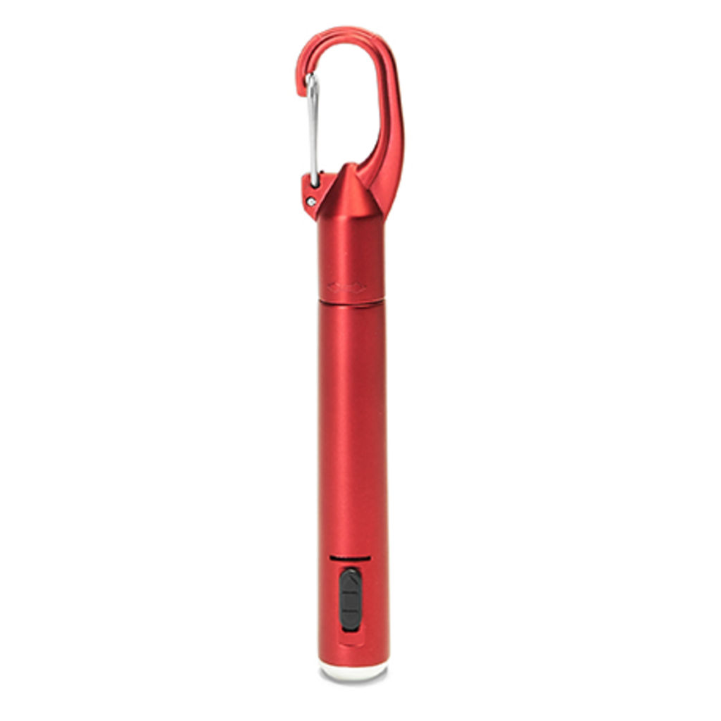 Шариковая ручка со светодиодным фонариком, цвет красный