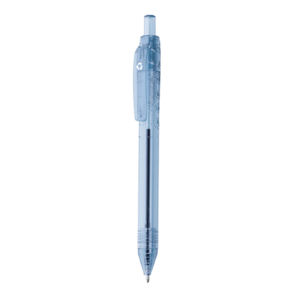 PACIFIC Напівпрозора ручка з натискним механізмом з RPET матеріалу, колір світлий яскравий