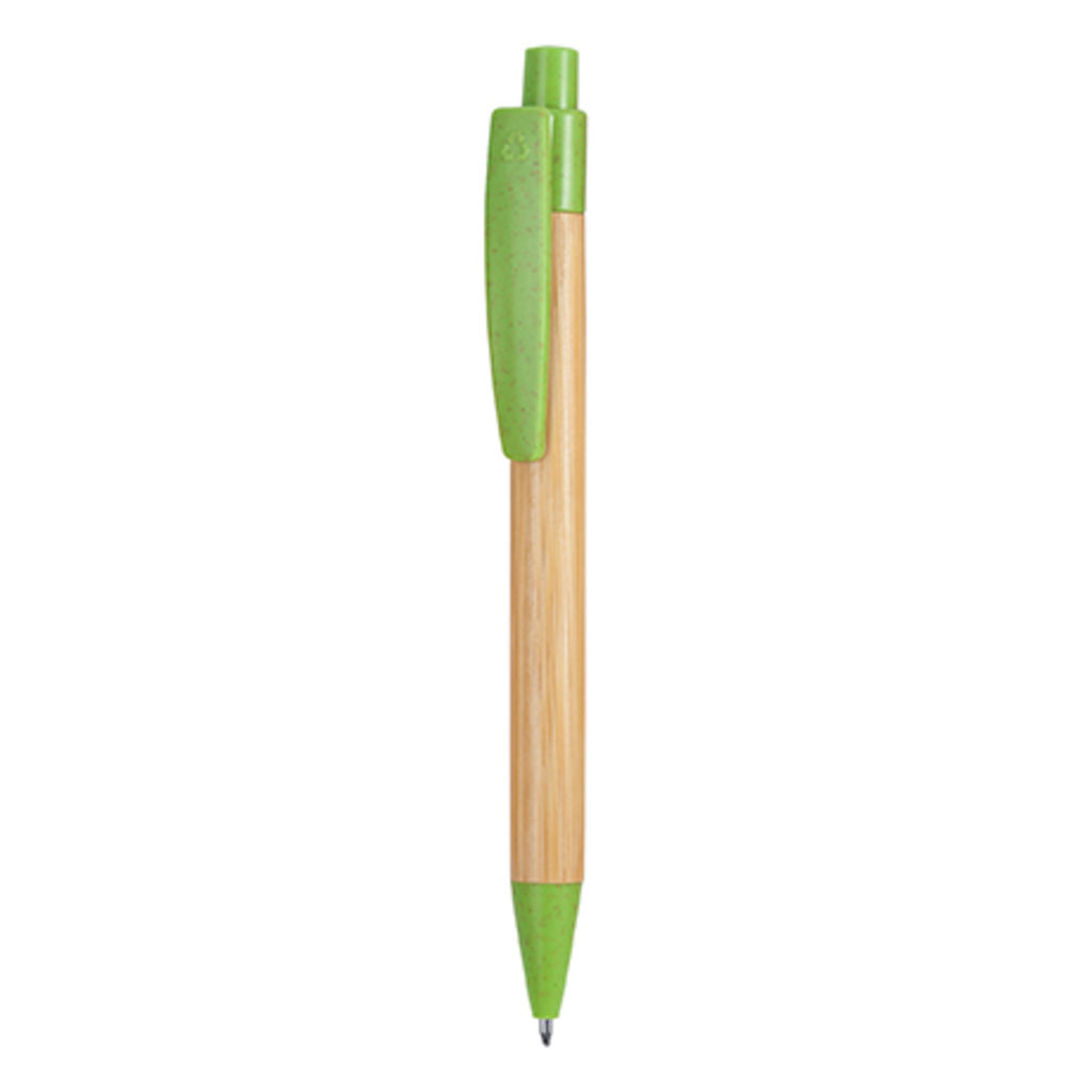 Ручка с нажимным механизмом, цвет зеленый оазис, необработанный