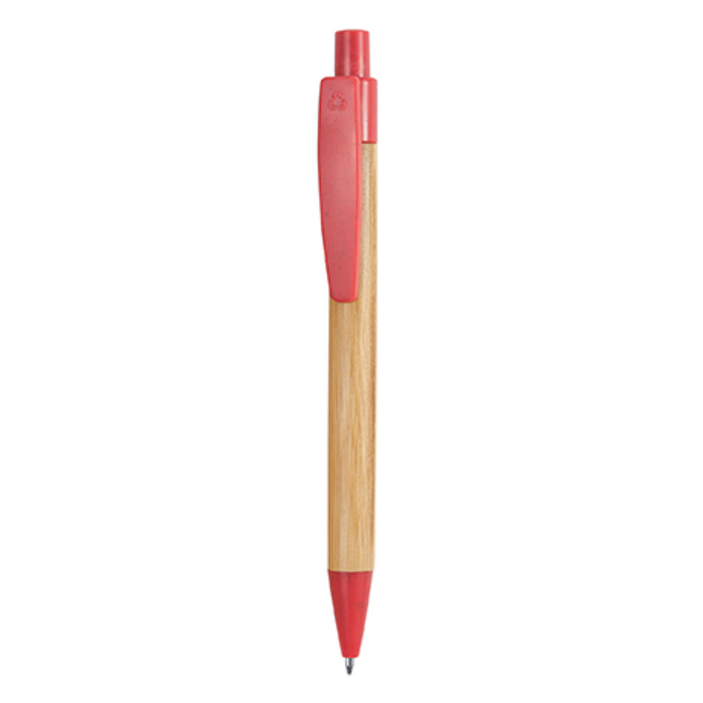Ручка с нажимным механизмом, цвет красный, необработанный