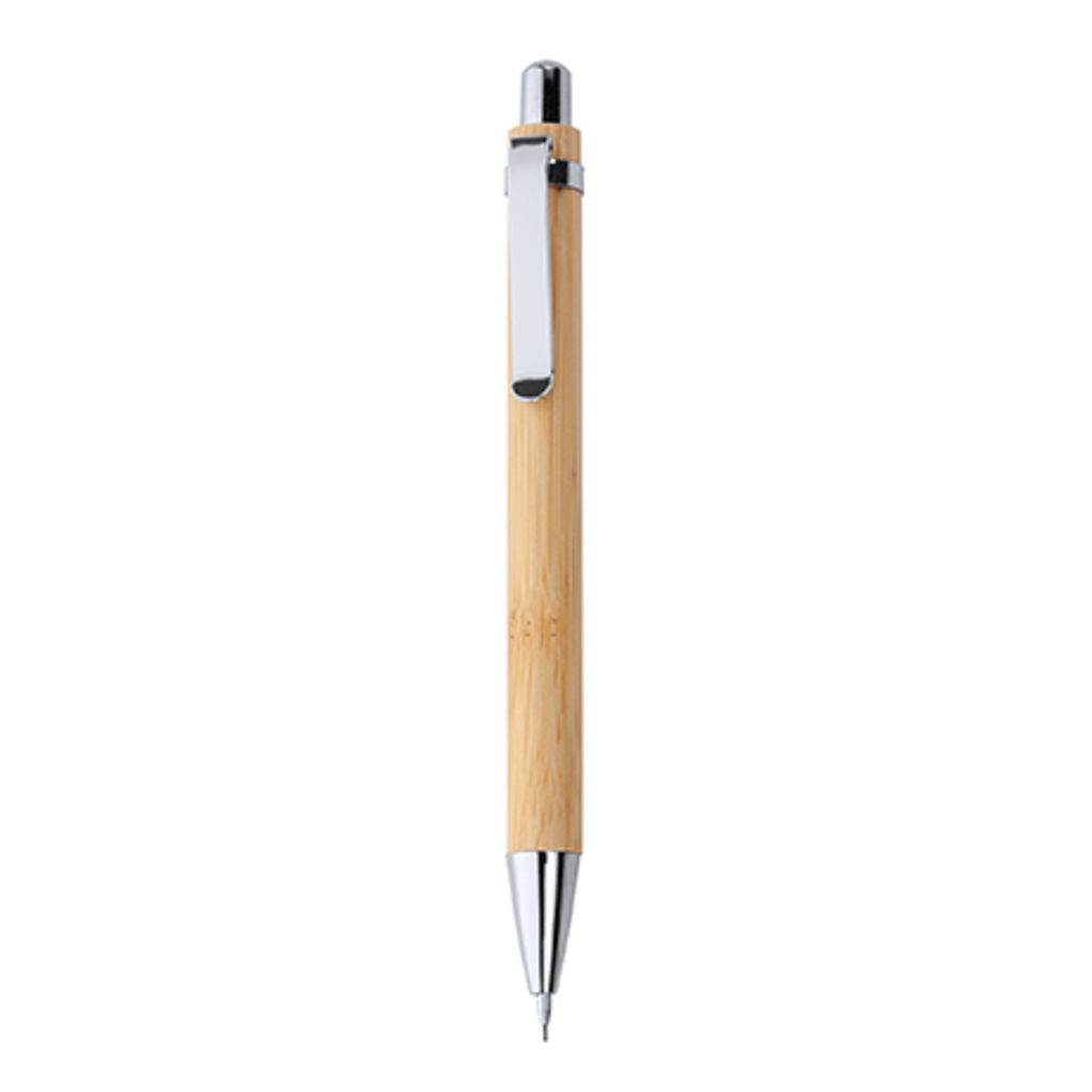 Набір з ручки й олівця в бамбукових корпусах, колір бежевий