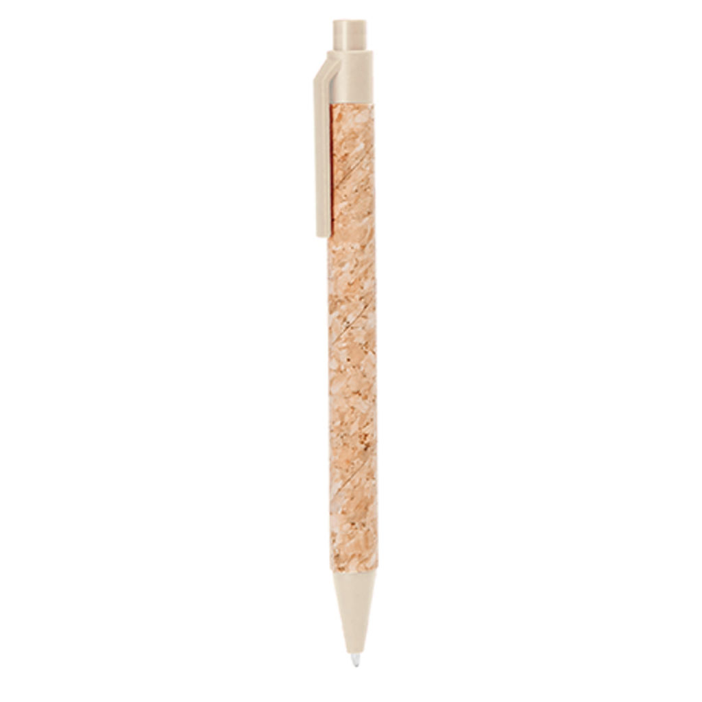 Еко-ручка з корпусом з пробки, колір бежевий