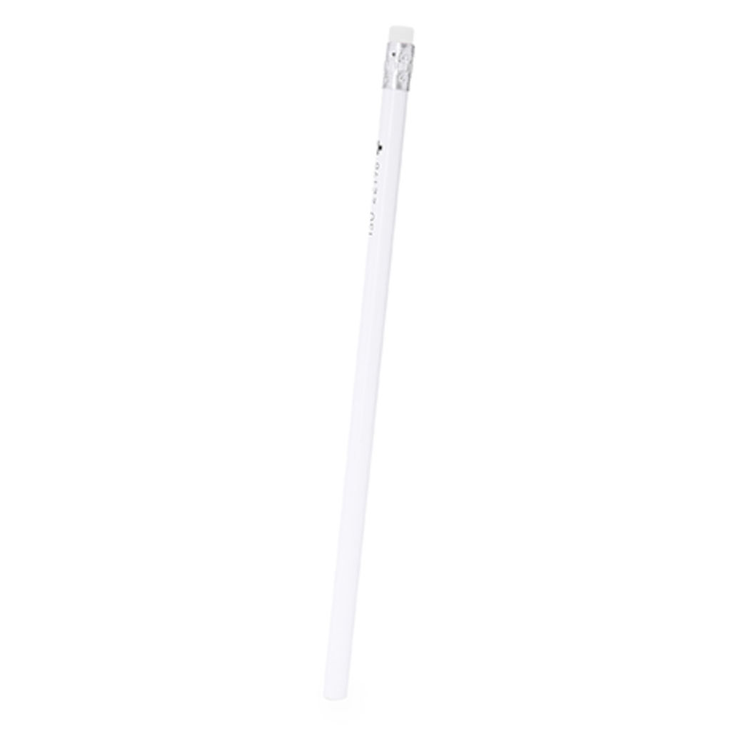 Белый деревянный антибактериальный карандаш с резиной, цвет белый