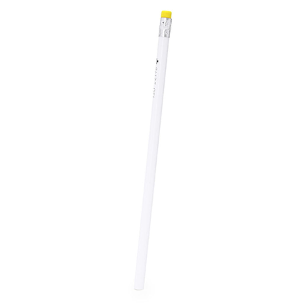 Белый деревянный антибактериальный карандаш с резиной, цвет желтый