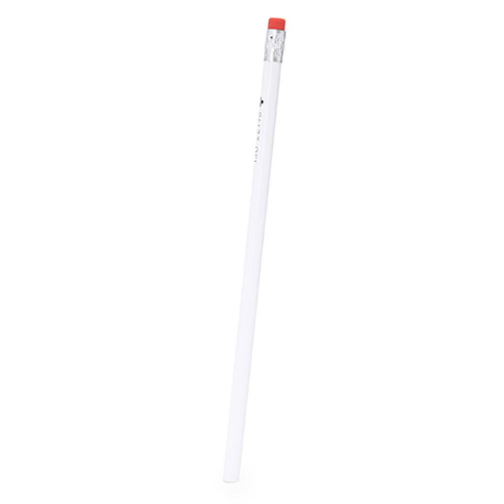 Белый деревянный антибактериальный карандаш с резиной, цвет красный
