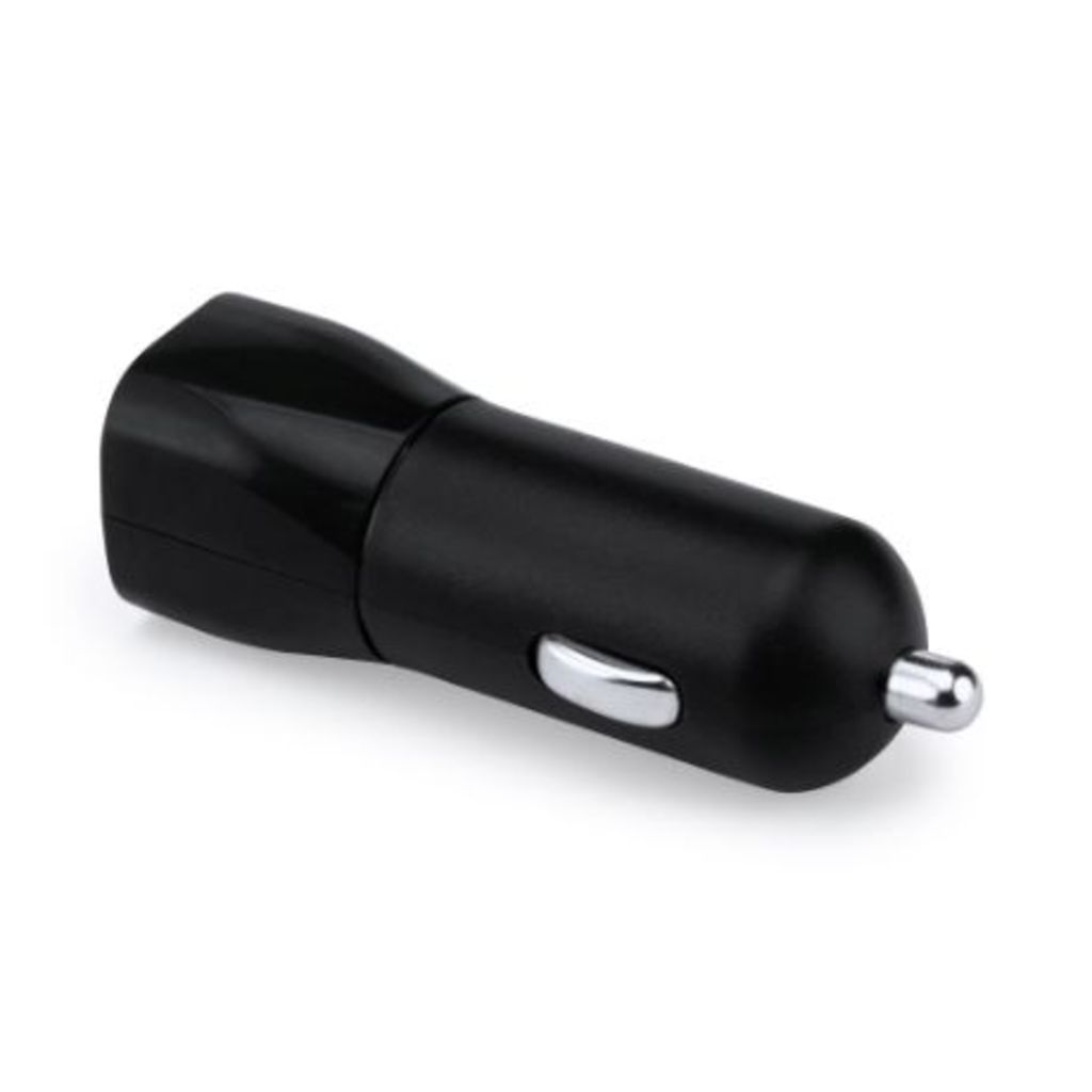 Автомобільний зарядний пристрій в корпусі з ABS з двома USB виходами, колір яскравий синій - IA3002S105- Фото №2