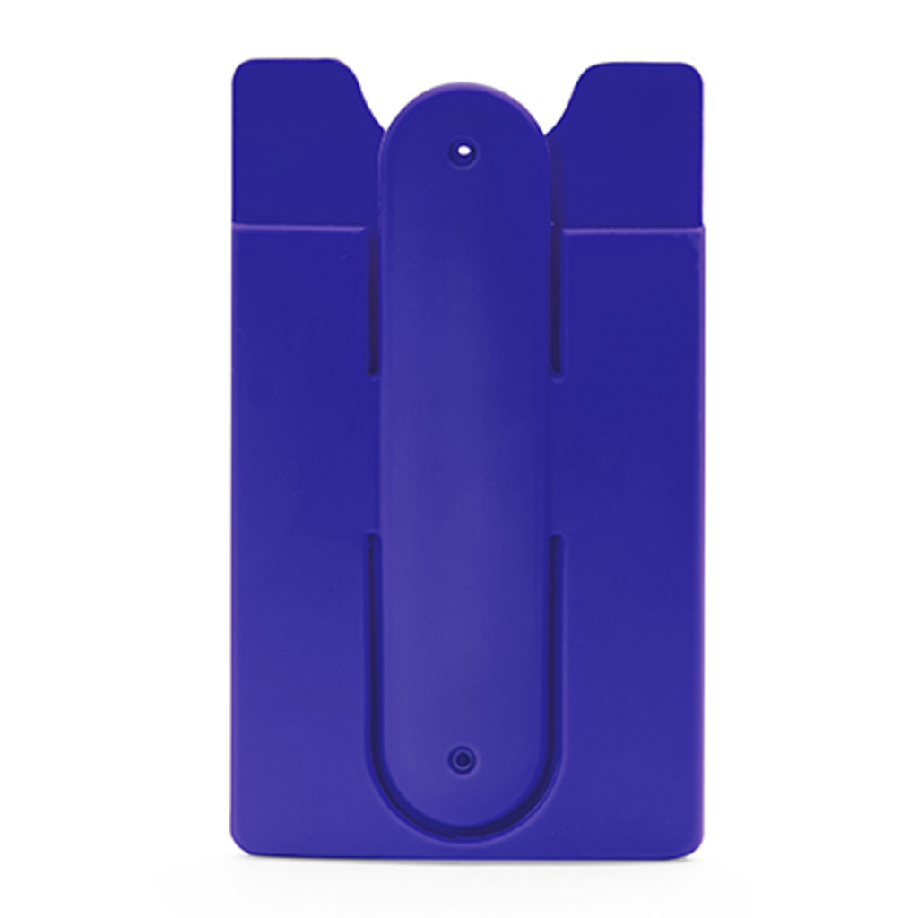 Практичный силиконовый кардхолдер с клейкой одной стороной, цвет яркий синий
