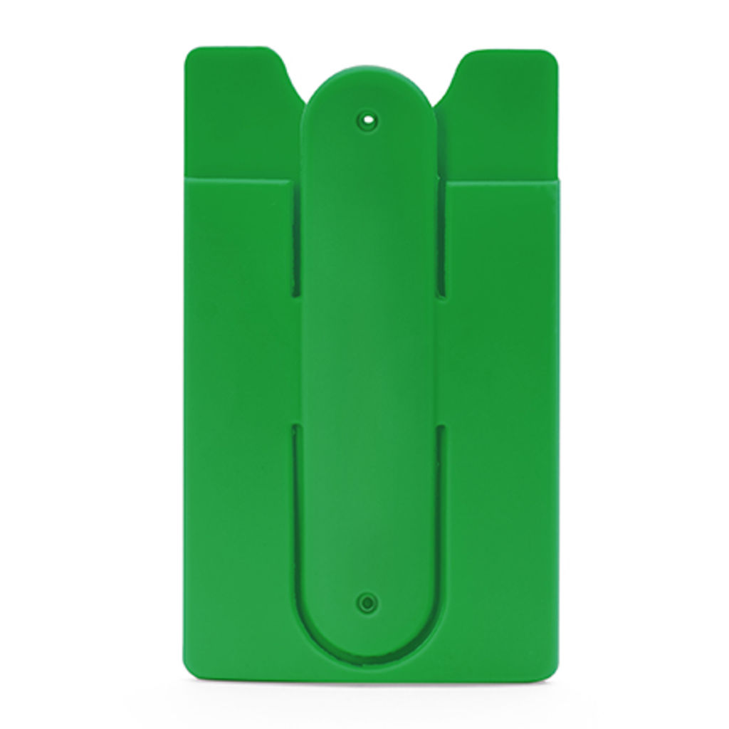 Практичний силіконовий кардхолдер з клейкою однією стороною, колір зелена папороть