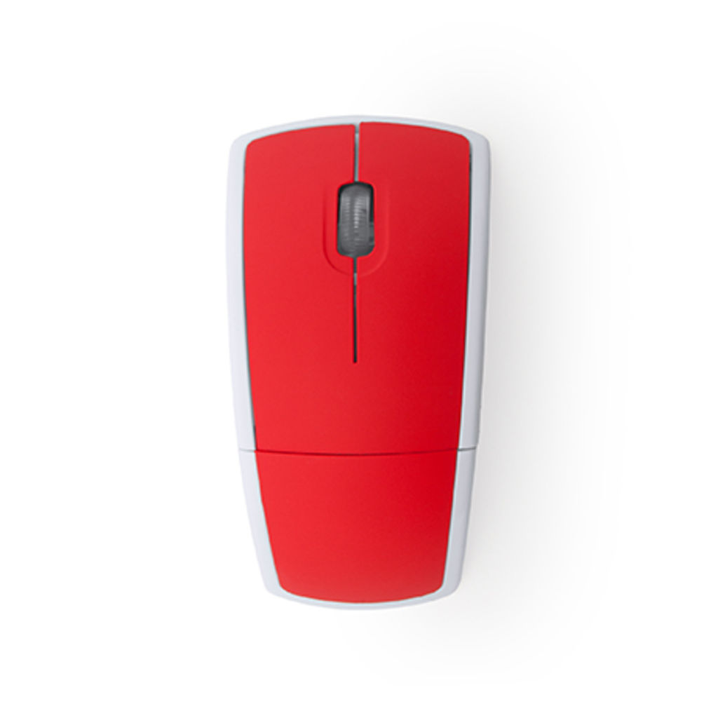 Бездротова складана миша з точним оптичним датчиком, колір червоний білий