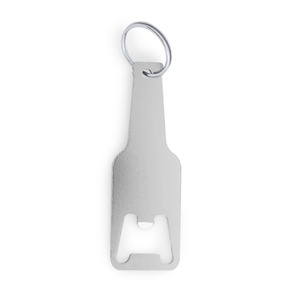 Алюмінієвий ніж-брелок з дизайном пляшки, колір сріблястий