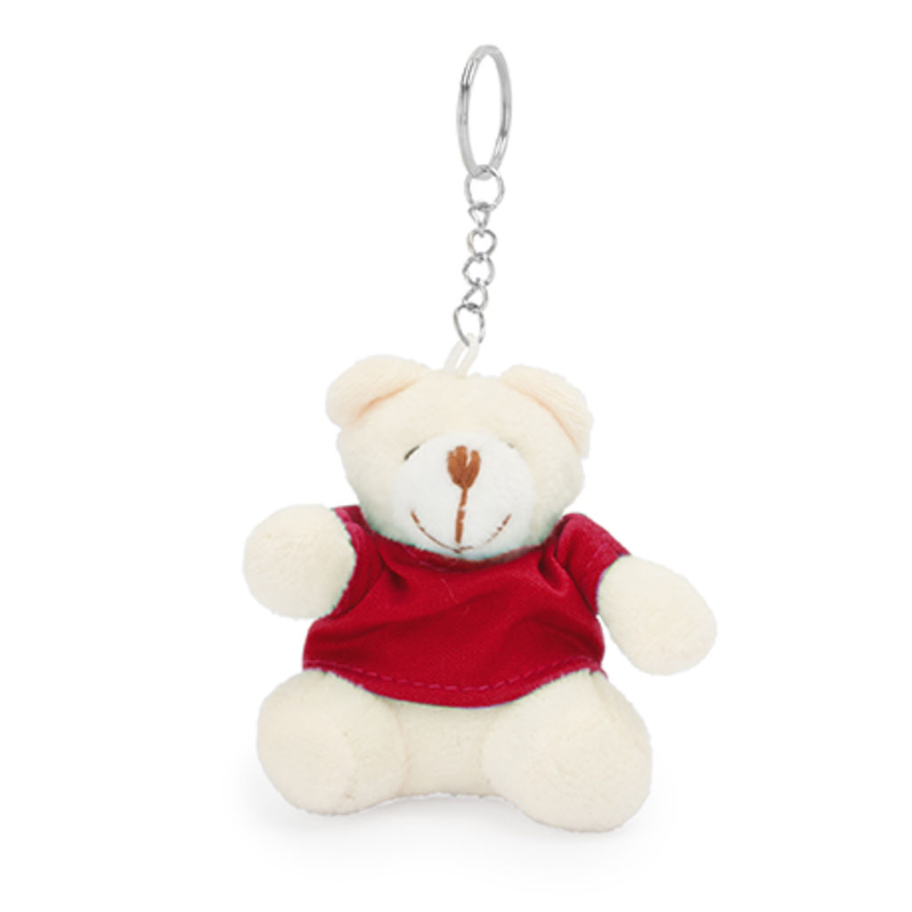 Брелок-медвежонок с цветной футболкой в ​​мягком полиэстере, цвет красный
