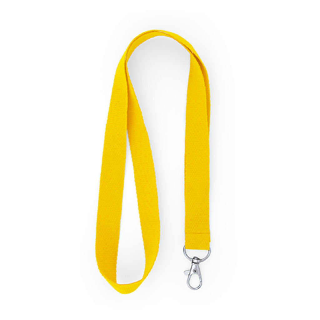 RPET шнурок с карабином, цвет желтый