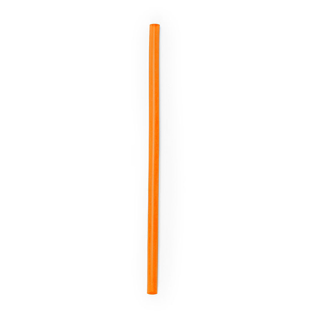 Багаторазові силіконові соломинки в практичному напівпрозорому чохлі з PP з кільцем для ключів, колір апельсиновий