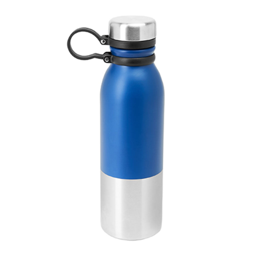 Пляшка з нержавіючої сталі 304 з двоколірним корпусом в матовому оздобленні, колір яскравий синій