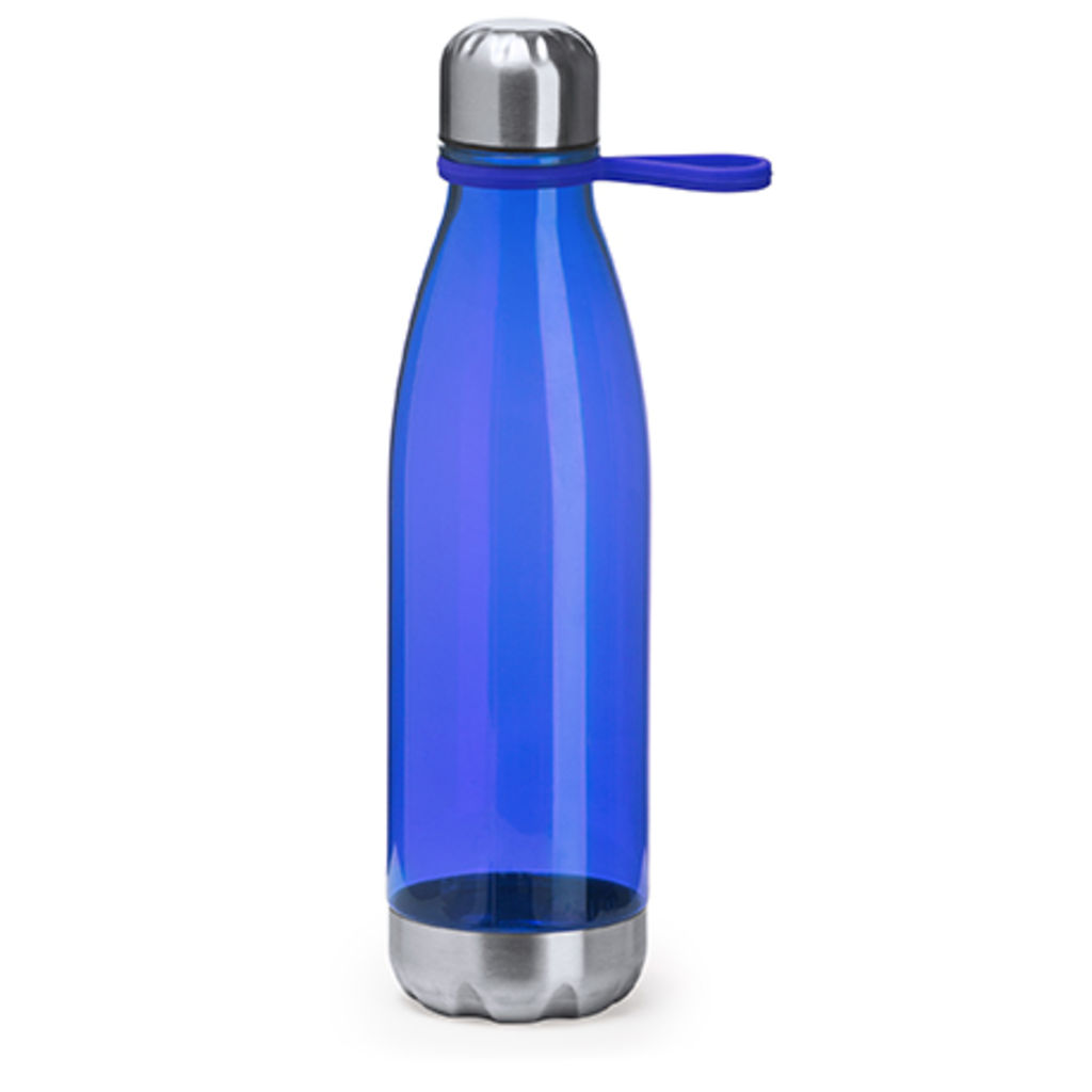 Прозрачная бутылка с AS отделкой емкостью 700 мл, цвет яркий синий