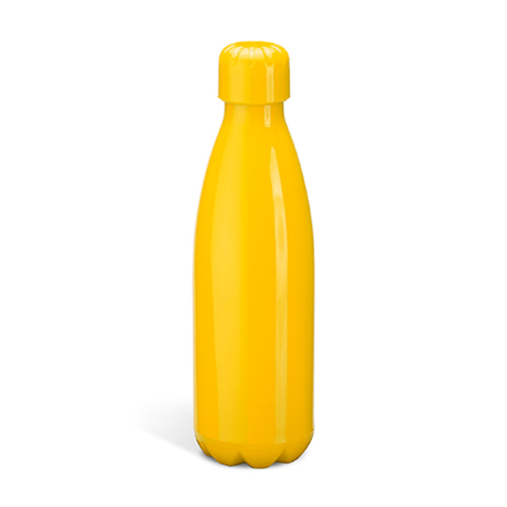 Многоразовая бутылка с красочным корпусом из PS, цвет желтый