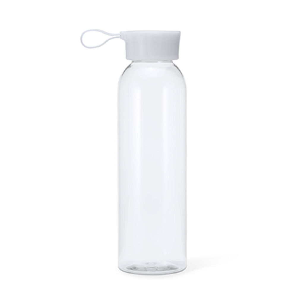 Бутылка ​​из Tritan емкостью 600 мл с соответствующего цвета крышкой и ремешком для переноски, цвет белый