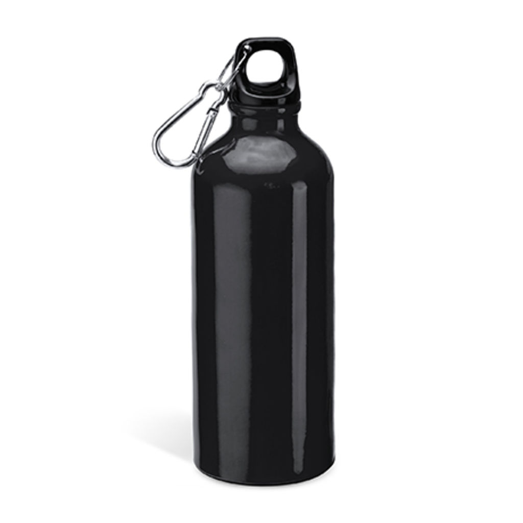 Алюмінієва пляшка з карабіном, колір чорний
