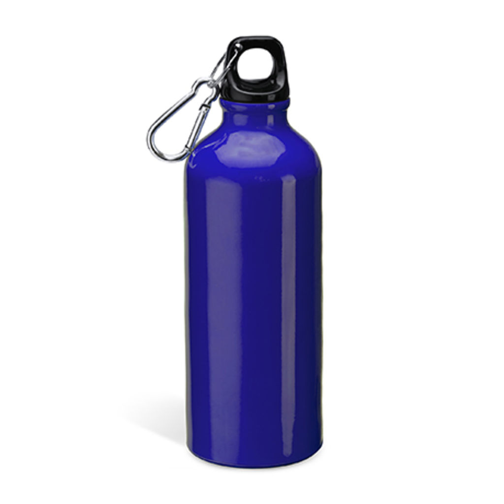 Алюмінієва пляшка з карабіном, колір яскравий синій
