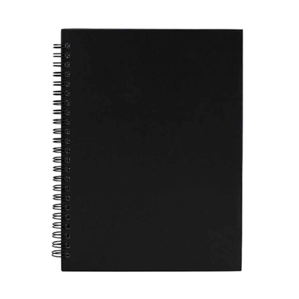 Блокнот на пружині з мікроперфорованими лінійованими аркушами паперу, колір чорний